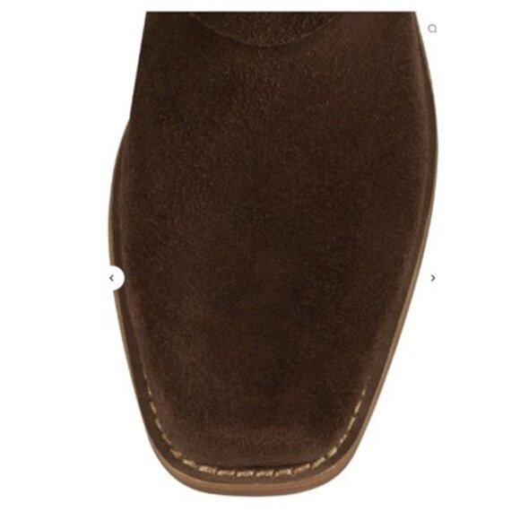 NIB-Jeffrey Campbell-Waylon-Lo Western Square Toe Boot-Coffee Suede-9 - Picture 4 of 5